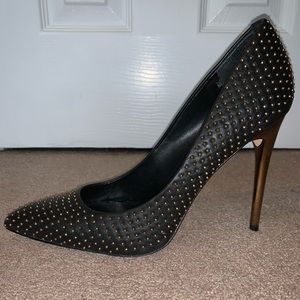 Black Gold- Studded Pumps